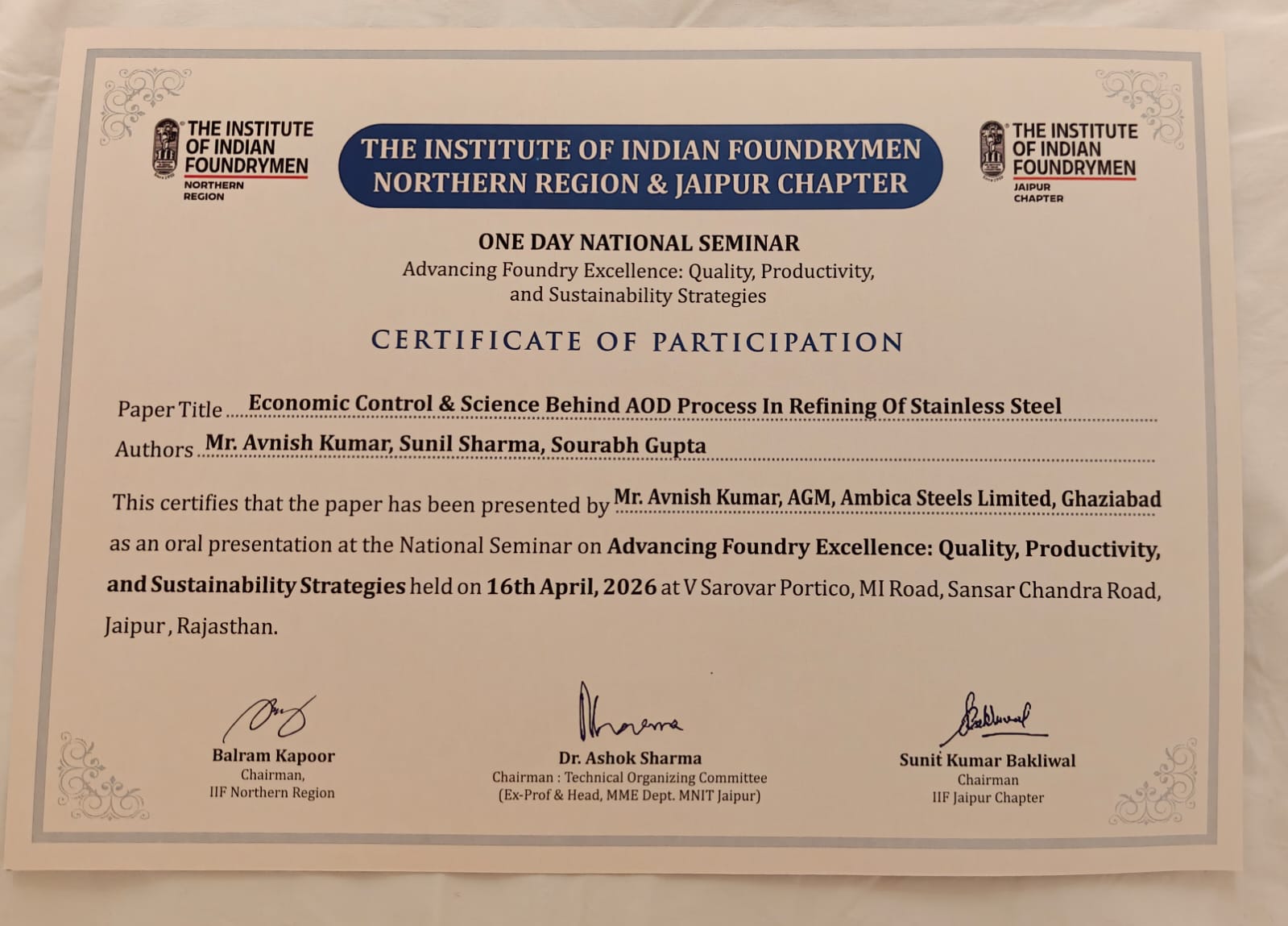 National Seminar on Advancing Foundry Excellence